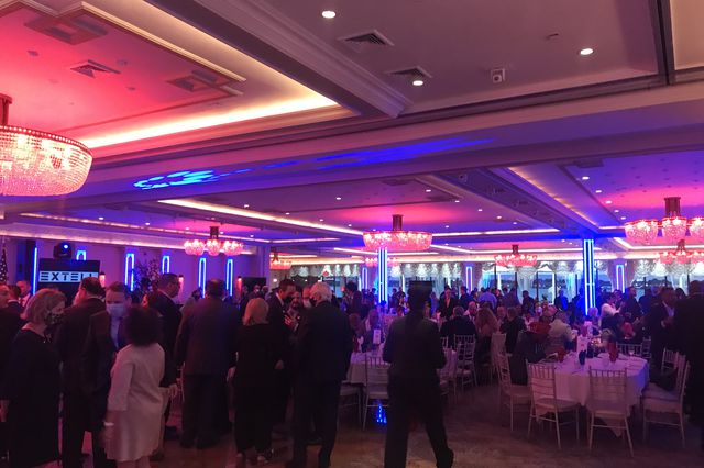 A large crowd of guests inside a Bronx catering hall on September 29th for the annual Bronx Democratic Party dinner.